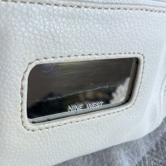Nine West Mini Wallet/Coin/Accessories Bag with Mirror| White - Picture 7 of 9